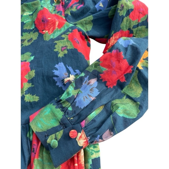 Sézane Trianon Print Blue Floral Hidaya Dress Size 34/XS - Picture 7 of 17